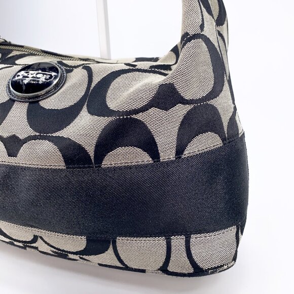 COACH Hobo Signature Stripe Canvas Shoulder bag - E1094-F15197 - Picture 7 of 15